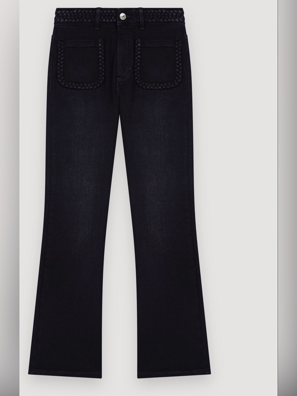 Maje Black Braided Pocket Jeans